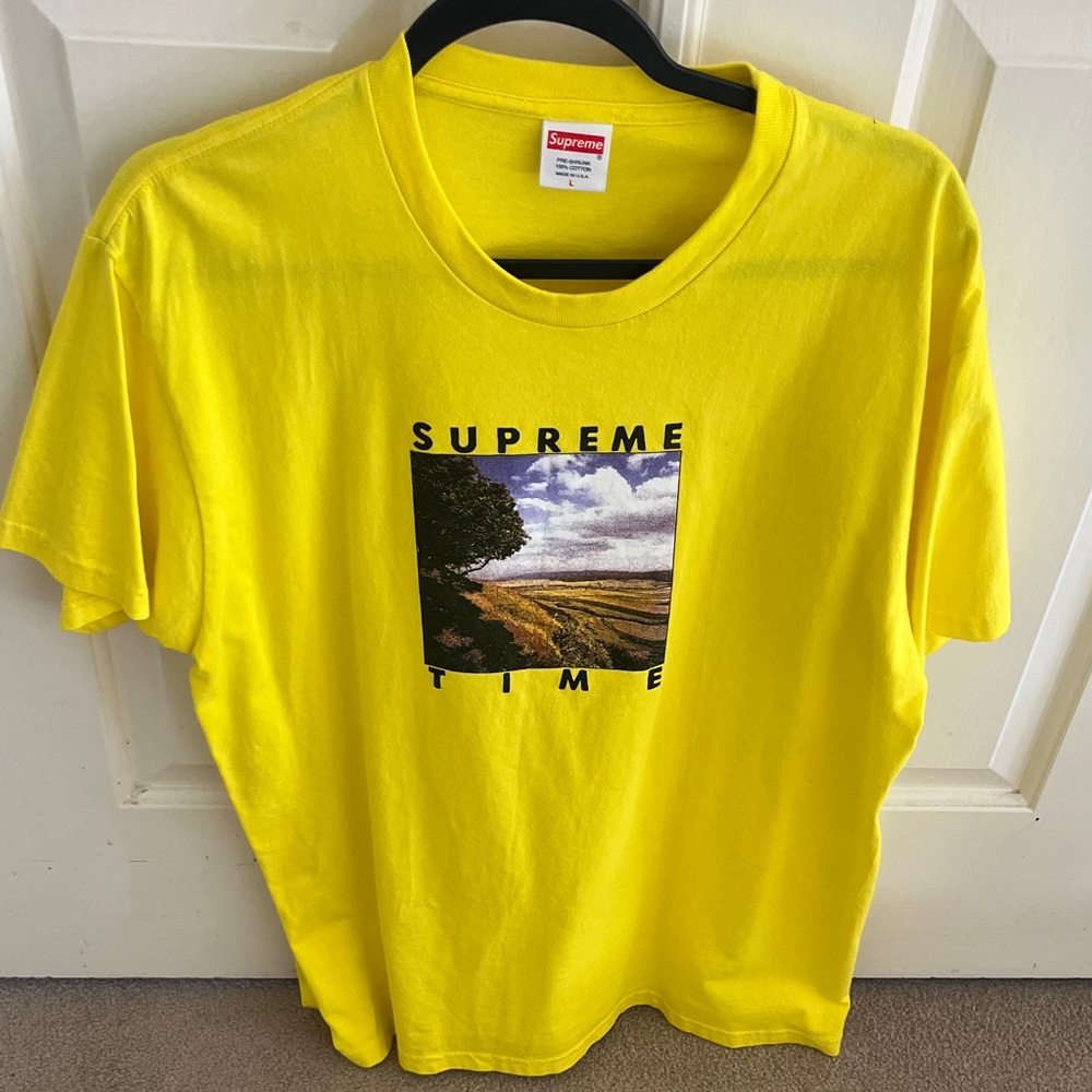 Supreme Bright Yellow Tee with Scenic Graphic FALL 2021 drop Mens Size L